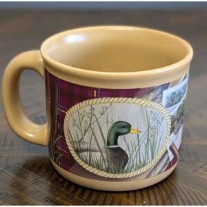 Vintage Russ Berrie Duck Hunting Mug #12834 Mallard Labrador Retriever Coffee...